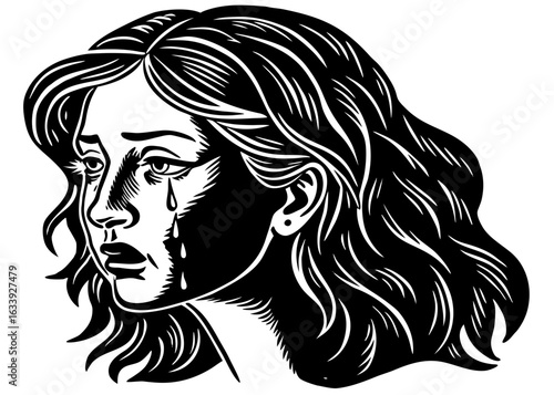 Woman Crying Silhouette
