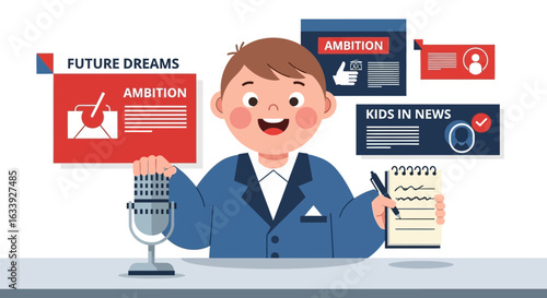 Young Broadcaster Discussing Future Aspirations And Ambition In The News Industry