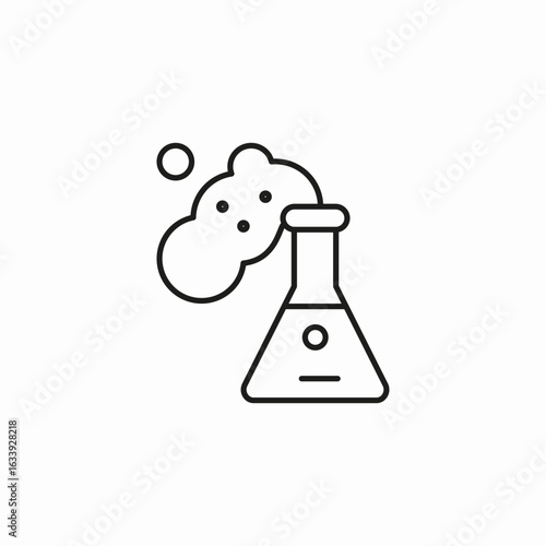 bubbling chemical flask icon sign vector