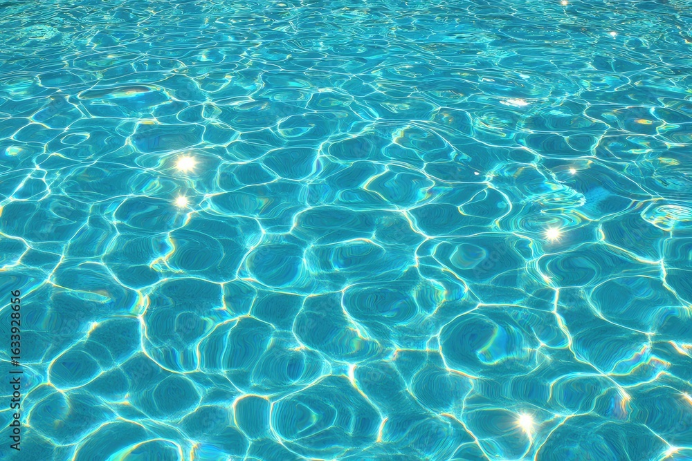 Obraz premium Rippled turquoise pool water, sunlit reflections