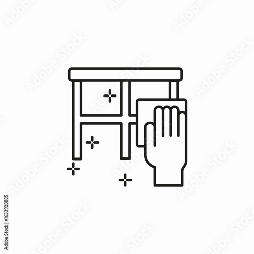 cleaning a table icon sign vector
