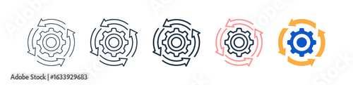 Automation different style icons set vector illustration. 