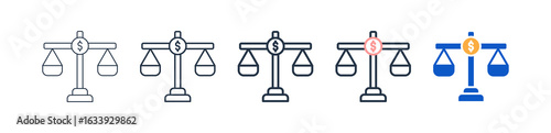 Balanced different style icons set vector illustration. 