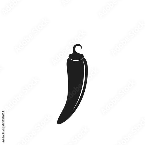 Chili Pepper Silhouette — Spicy Hot Pepper Vector Icon