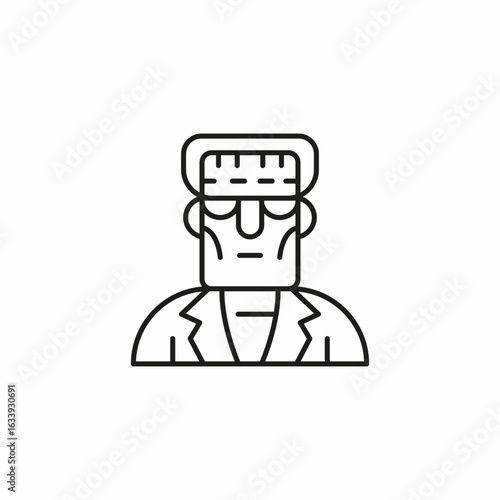flat frankenstein monster icon sign vector