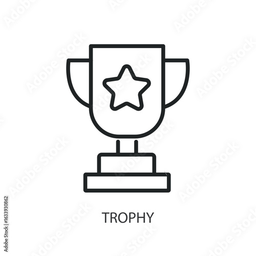 Trophy thin line vector icons.