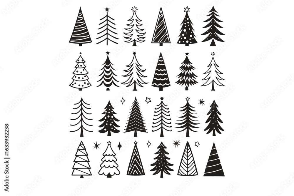 Fototapeta premium Christmas Tree Accessories Icon Pack – Editable Vectors
