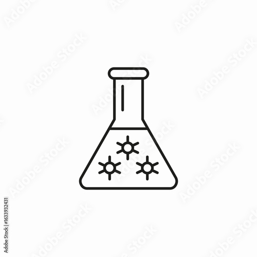 laboratory flask with viruses icon sign vector
