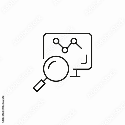 magnifying glass chart icon sign vector