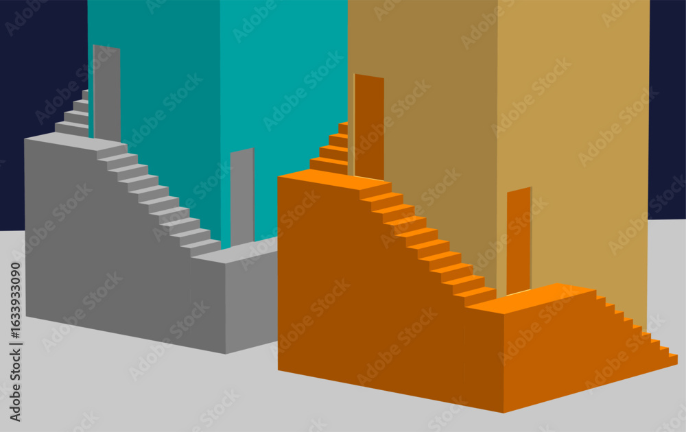 Fototapeta premium architecture concept sketch 3d illustration