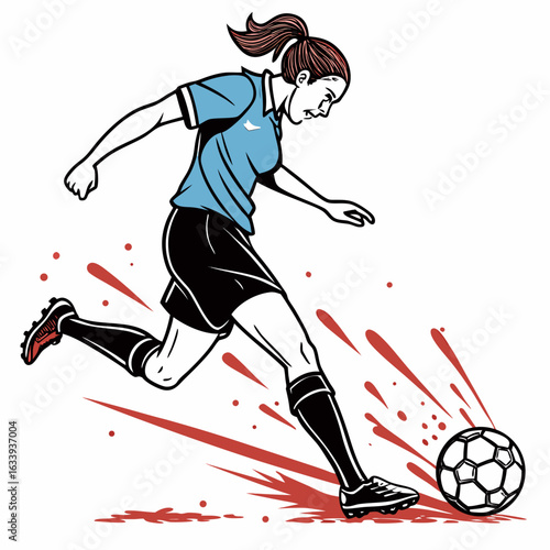 "Dynamic Soccer and Football Illustrations of Players, Referees, and Game Actions"