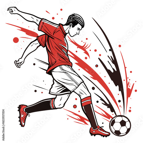 "Dynamic Soccer and Football Illustrations of Players, Referees, and Game Actions"