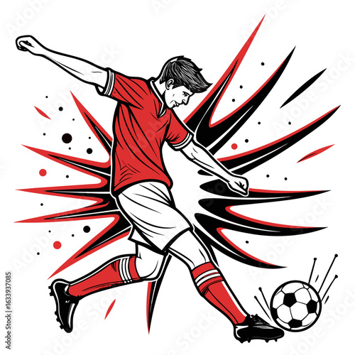 "Dynamic Soccer and Football Illustrations of Players, Referees, and Game Actions"