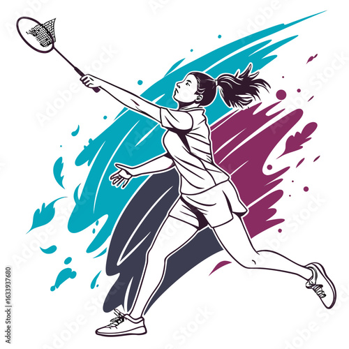 girl playing a badminton