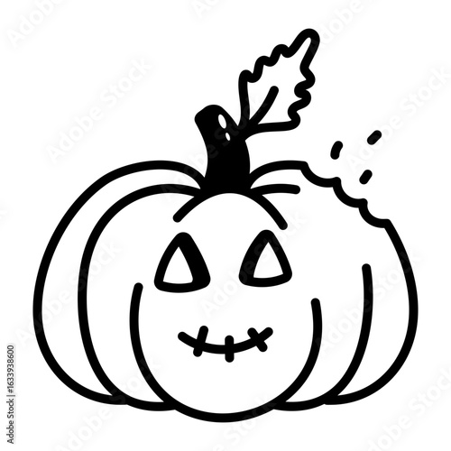A drawing style icon depicting pumpkin
