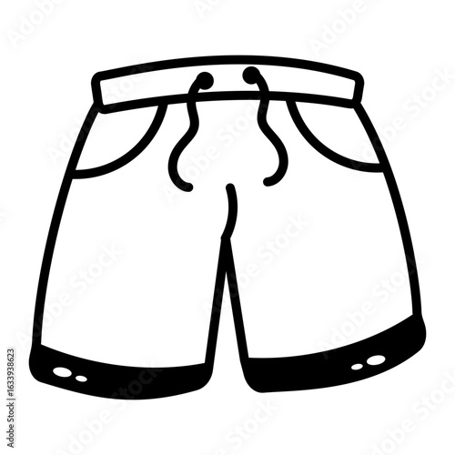 A sketchy style icon representing swim shorts
