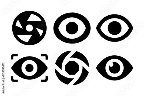 Eye Icon Set, Vector Illustration