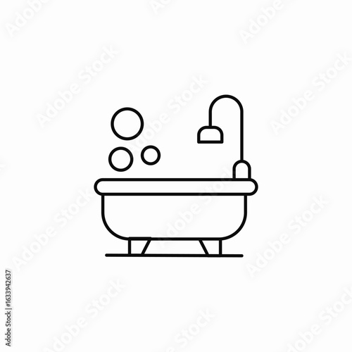 bathtub with bubbles icon sign vector