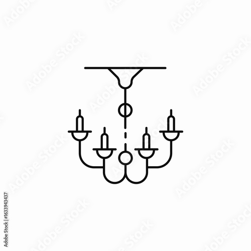 chandelier light fixture icon sign vector