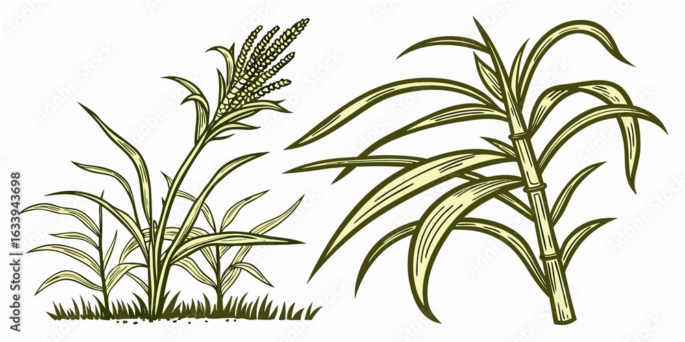 Fototapeta premium bamboo leaves isolated on white background