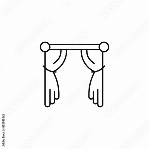 curtains window dressing icon sign vector
