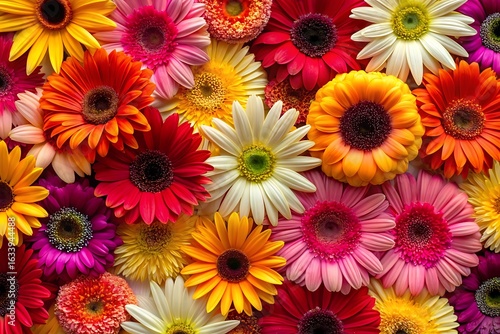 Wallpaper Mural Vibrant assortment of colorful gerbera daisies in full bloom Torontodigital.ca