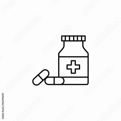 medicine pill bottle icon sign vector