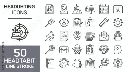 Recruitment Line Icon Collection
