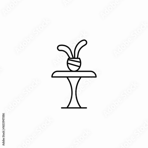plant on table icon sign vector