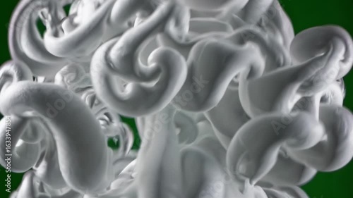 Abstract Swirling Smoke on Green Screen Background – Fluid Motion VFX