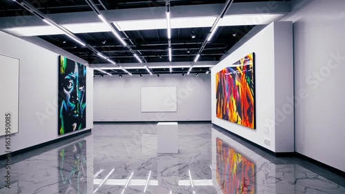 FPV Camera Glide Through Art Gallery – Immersive Artwork Journey