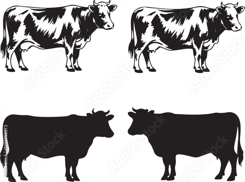 Cow Silhouette Vector | Farm Animal Clipart

Dairy Cow Silhouette | Rustic Farm Design

Standing Cow Silhouette | Livestock Animal Art

Black Cow Silhouette | Cattle Vector Illustration

Cow Outline S
