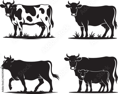 Cow Silhouette Vector | Farm Animal Clipart

Dairy Cow Silhouette | Rustic Farm Design

Standing Cow Silhouette | Livestock Animal Art

Black Cow Silhouette | Cattle Vector Illustration

Cow Outline S
