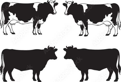 Cow Silhouette Vector | Farm Animal Clipart

Dairy Cow Silhouette | Rustic Farm Design

Standing Cow Silhouette | Livestock Animal Art

Black Cow Silhouette | Cattle Vector Illustration

Cow Outline S