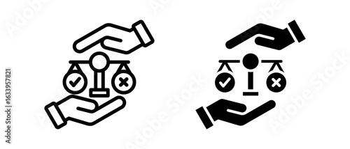Ethical Standard multiple icon set of two.line and glyph vector illustrationn