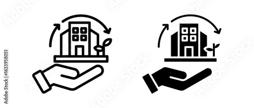 Sustainability Governance multiple icon set of two.line and glyph vector illustrationn