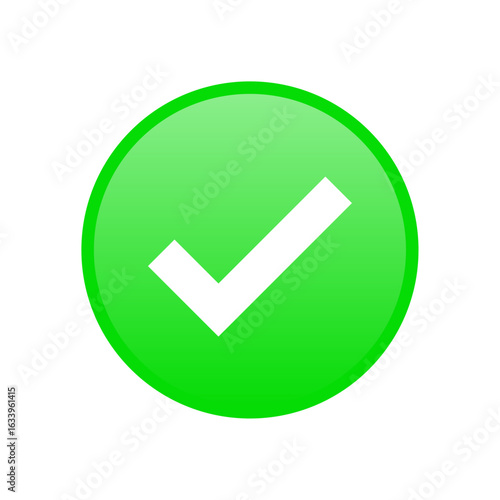 Free Download Green Check Mark Icon Button for Approval and Success Concept Illustration - GFXLoad