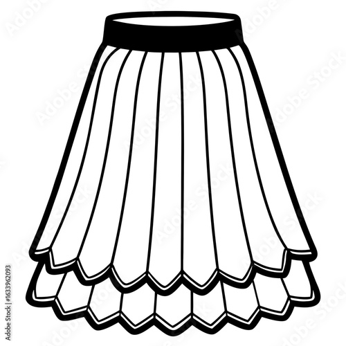 Tulle Skirt Vector on White