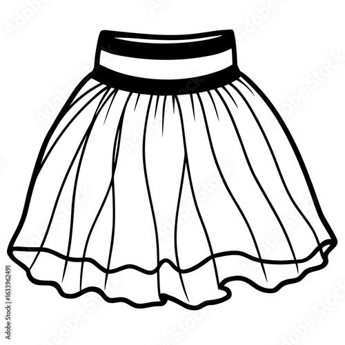 Minimal Tulle Skirt Illustration