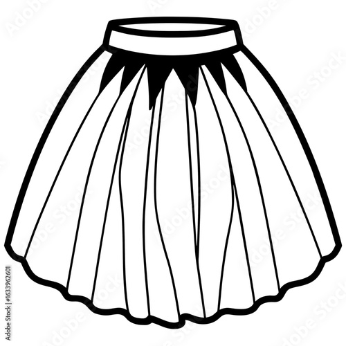Minimal Tulle Skirt Illustration