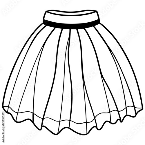 Minimal Tulle Skirt Illustration