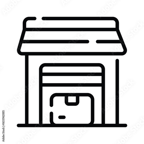 Ready to use icon of warehouse building in line style