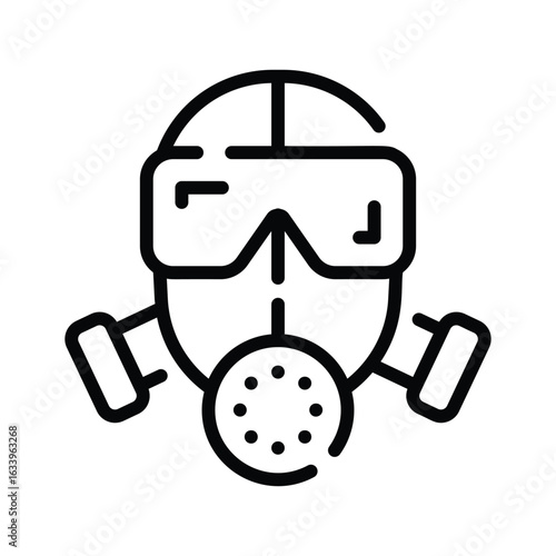 An amazingly designed outline style icon of gas mask for safety