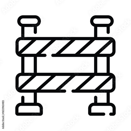 A customizable outline style icon depicting industrial barrier