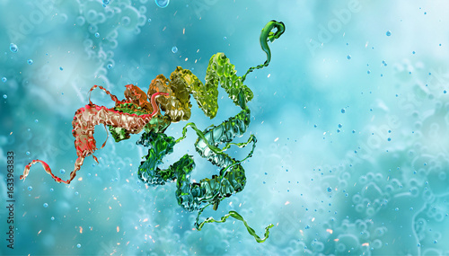 Billede på lærred HMGB1 protein molecule, associated with aging signals spreading via bloodstream