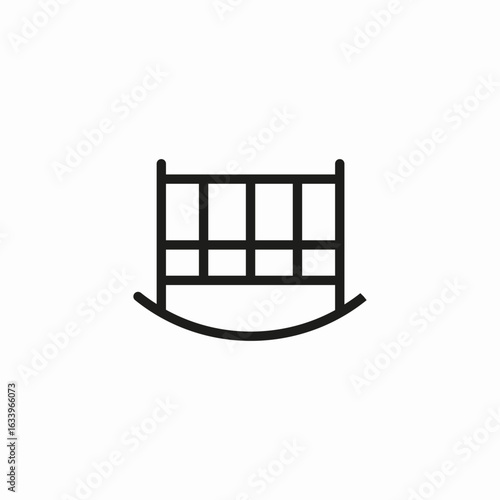 baby rocking crib icon sign vector