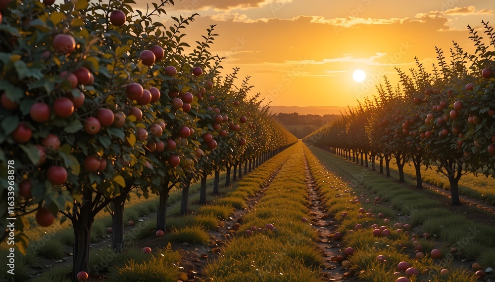 Naklejka premium Apple Orchard Walk