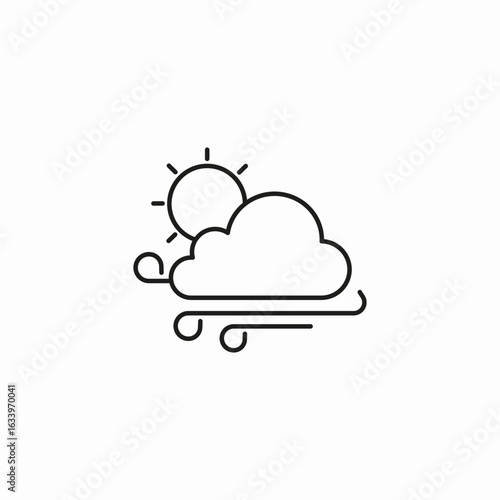 windy cloudy day icon sign vector