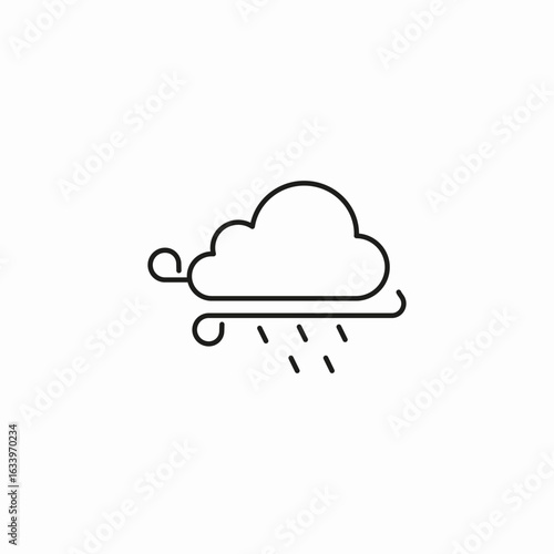 windy cloudy rain icon sign vector