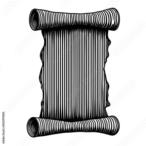 Abstract scroll map with vertical lines, symbolic of strategy and navigation
